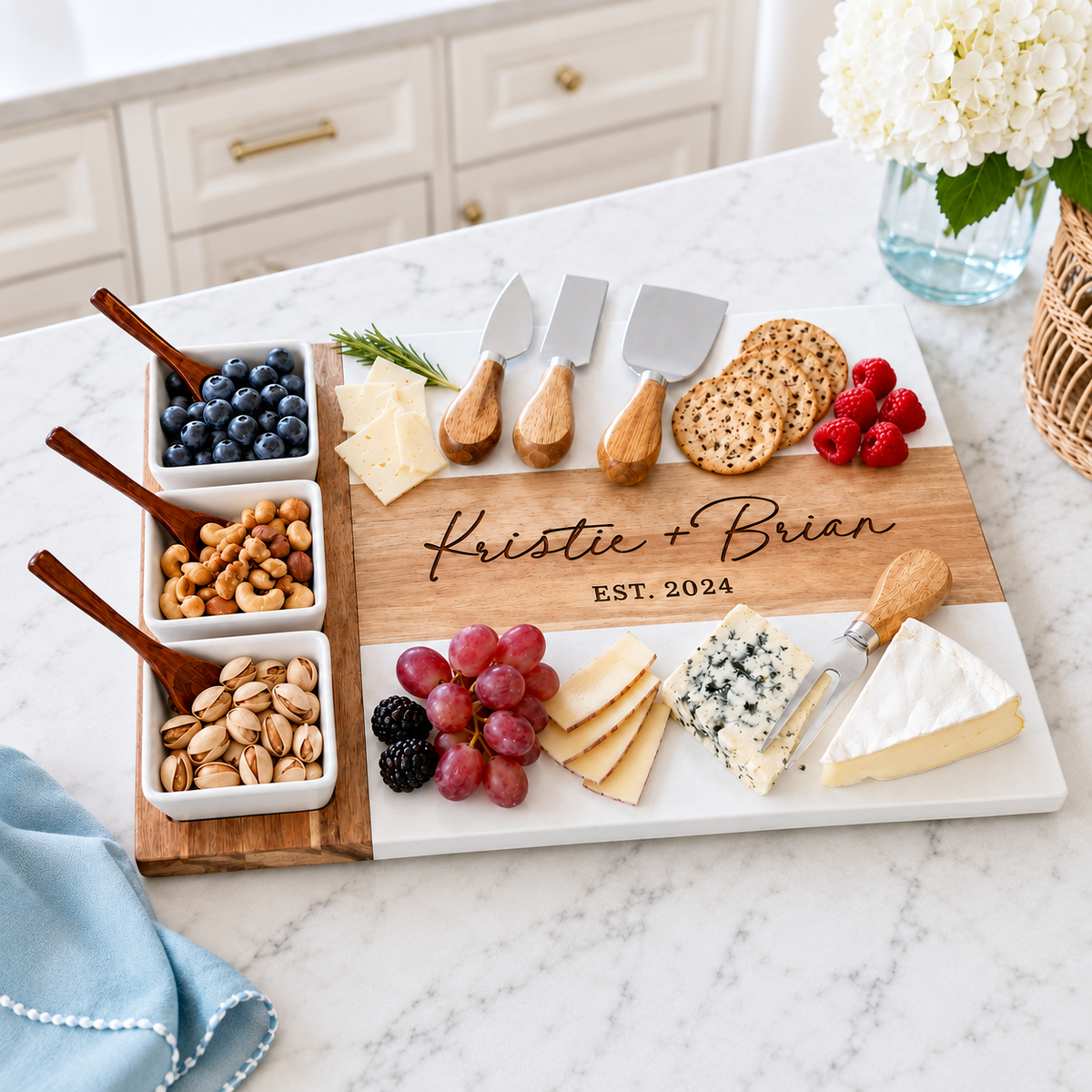 Housewarming Gift Personalized Charcuterie Board Set
