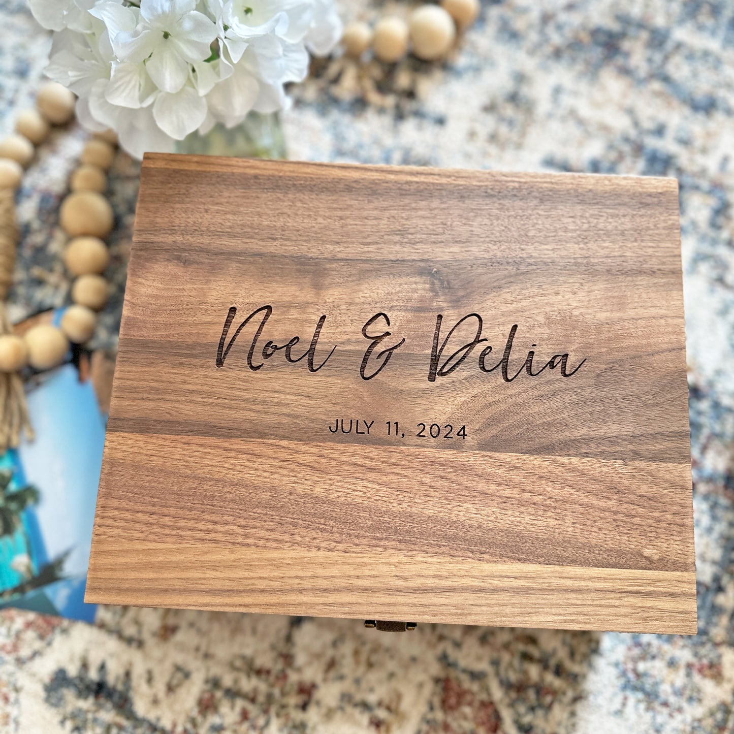 Modern Script Personalized Keepsake Box For Couples