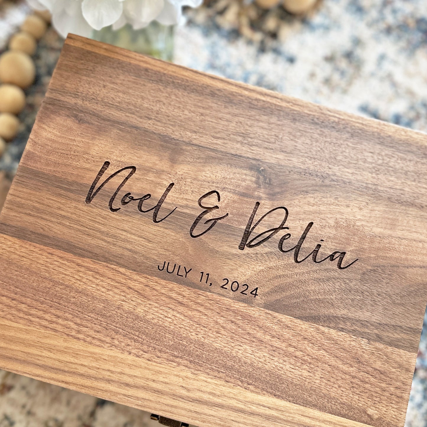 Modern Script Personalized Keepsake Box For Couples