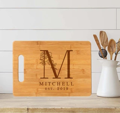 mitchell monogram cutting board