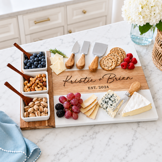 Anniversary Personalized Charcuterie Board Set