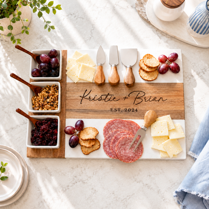 Anniversary Personalized Charcuterie Board Set