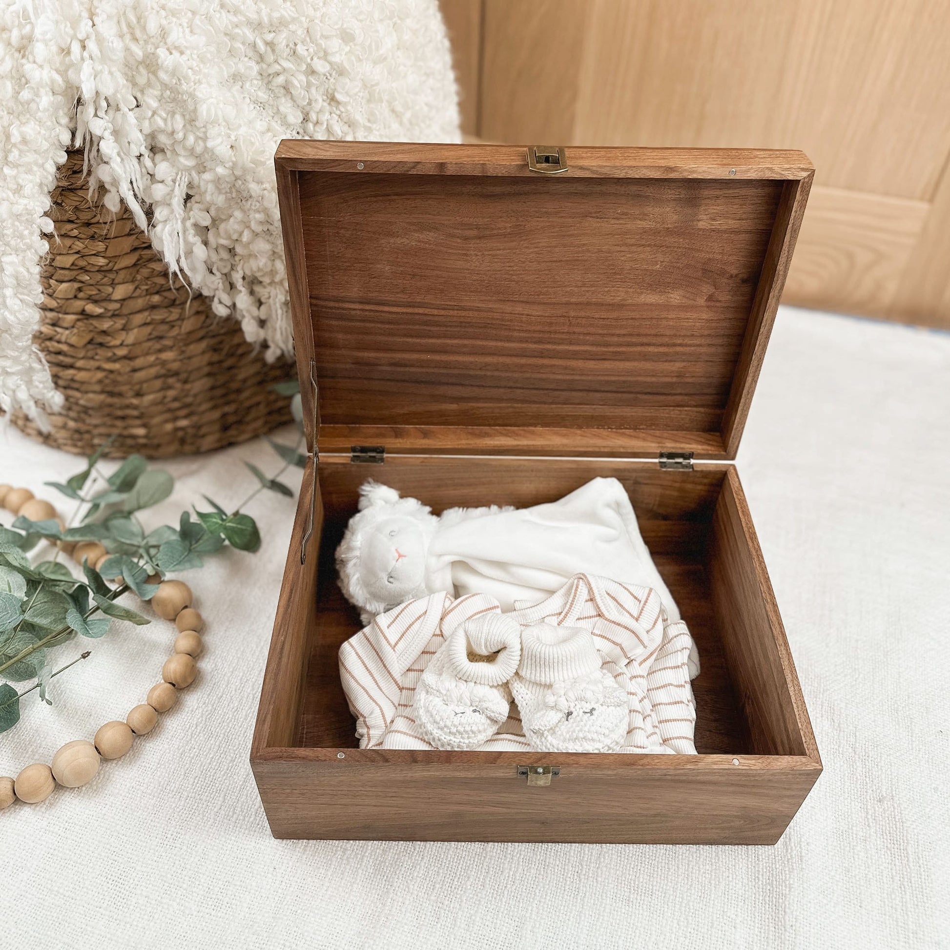 Baby Memory Box, Baby Keepsake Box, Walnut Personalized Keepsake Box, Baby Shower Gift, Gift For New Mom, New Baby Gift, Nursery Decor